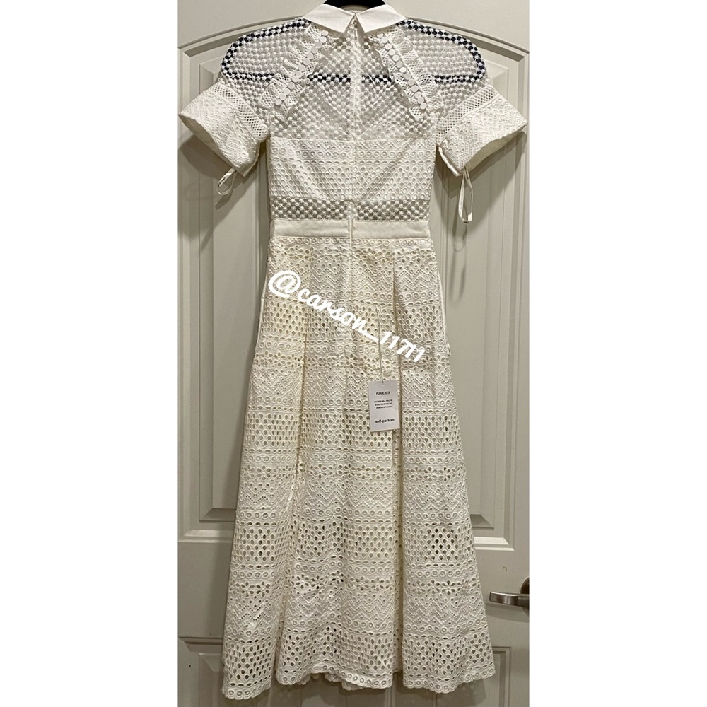 NWT Self Portrait Raglan Midi Dress UK4 US0 White - Picture 15 of 15